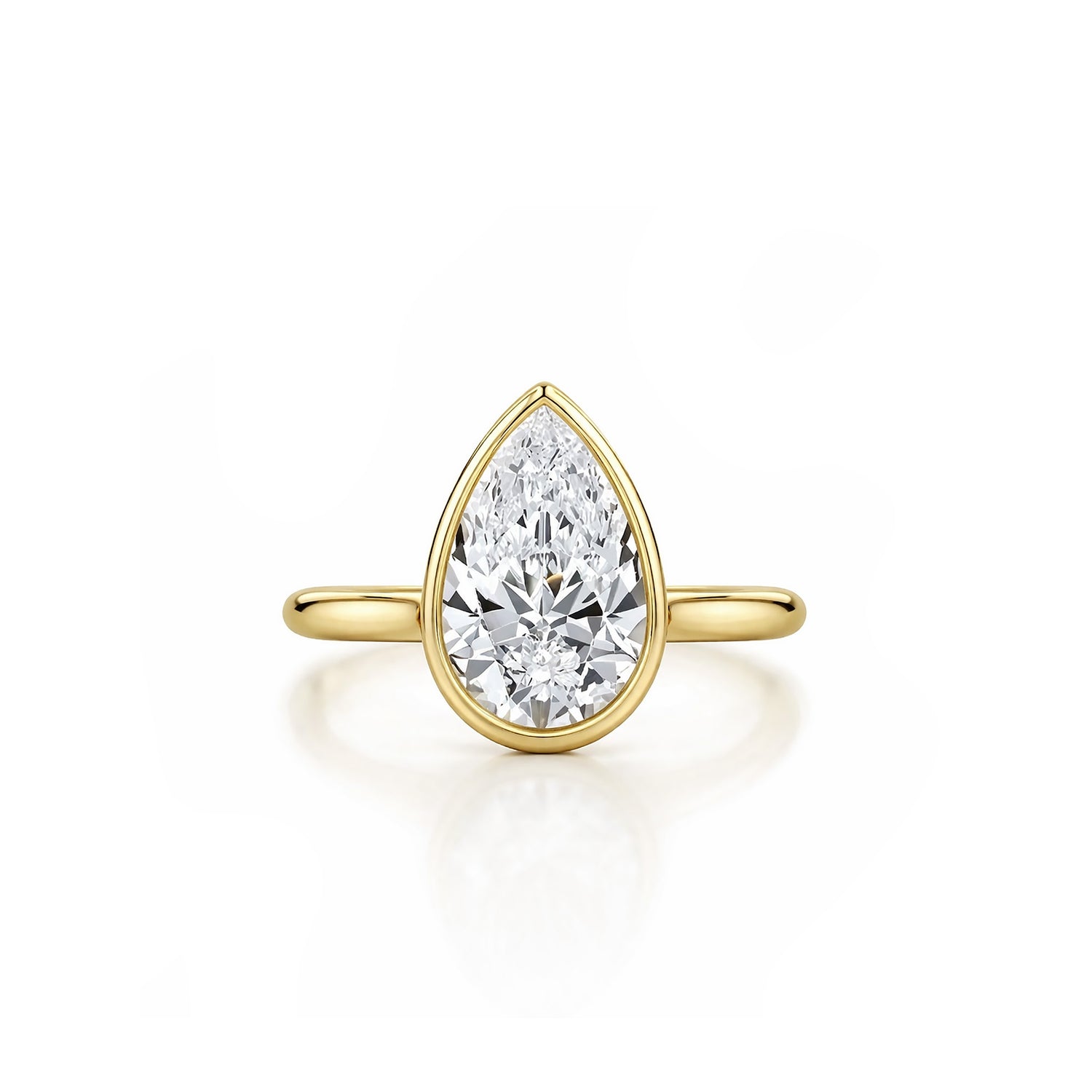 Liquid Aura: Elegant Pear Cut Solitaire Ring Lab-Grown Diamond Ring Engagement Ring