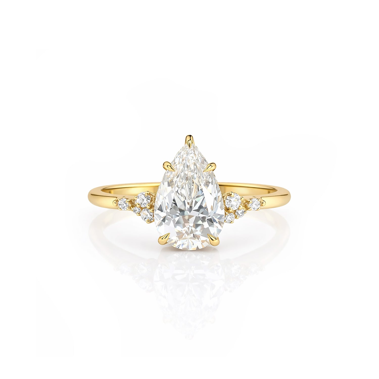The Serene Flare: Elegant Pear Cut Solitaire Ring Lab-Grown Diamond Ring Engagement Ring Fine Jewelry