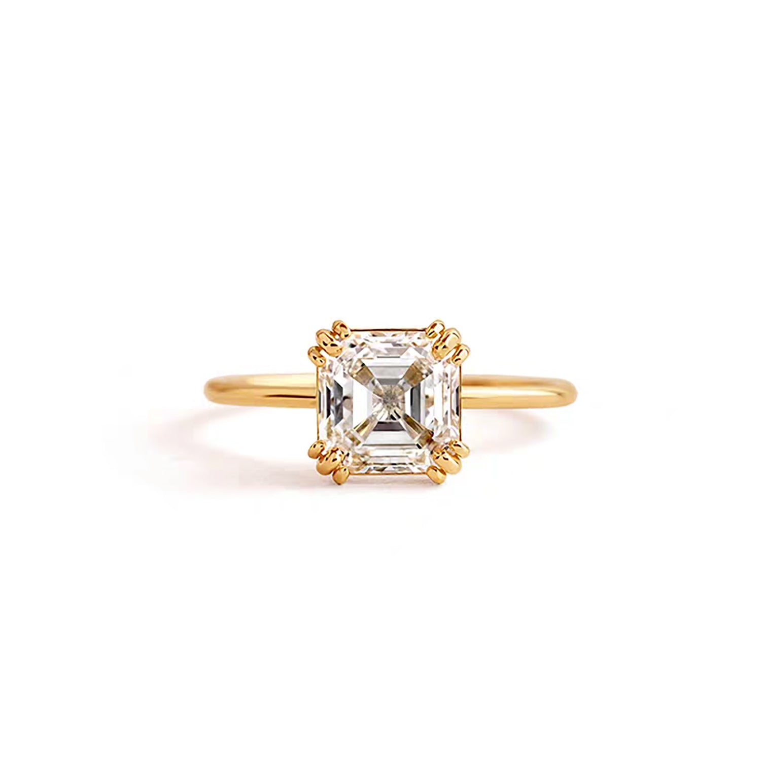 Prism Vault: Elegant Asscher Solitaire Ring Lab-Grown Diamond Ring