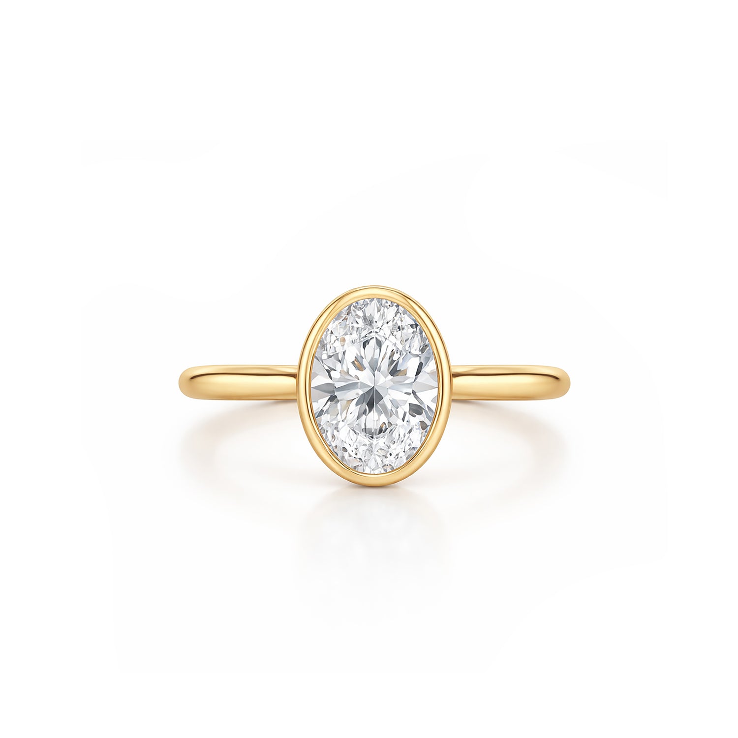 Eternal Halo: Elegant Oval Cut Solitaire Setting Ring Lab-Grown Diamond Ring