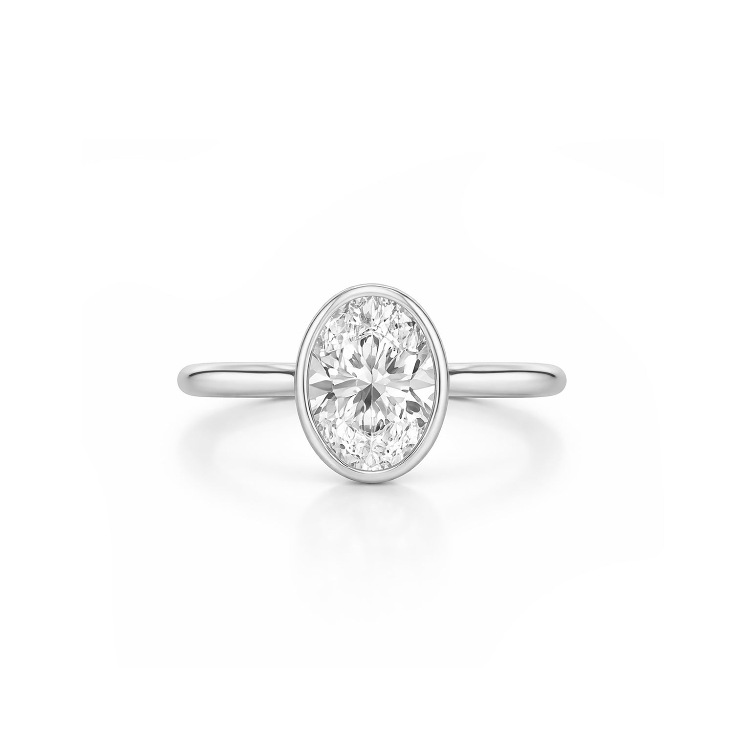 Eternal Halo: Elegant Oval Cut Solitaire Setting Ring Lab-Grown Diamond Ring
