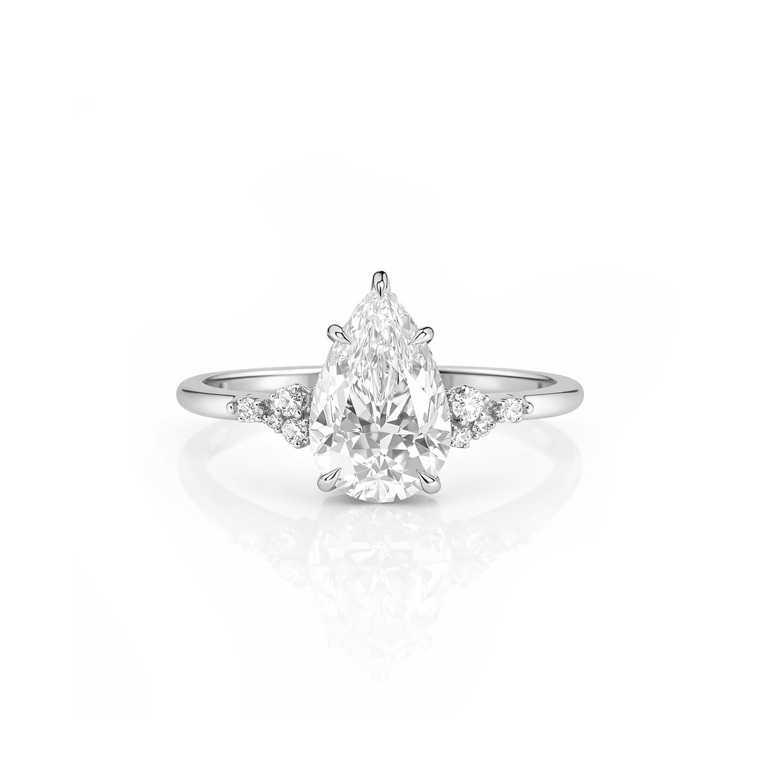 The Serene Flare: Elegant Pear Cut Solitaire Ring Lab-Grown Diamond Ring Engagement Ring Fine Jewelry