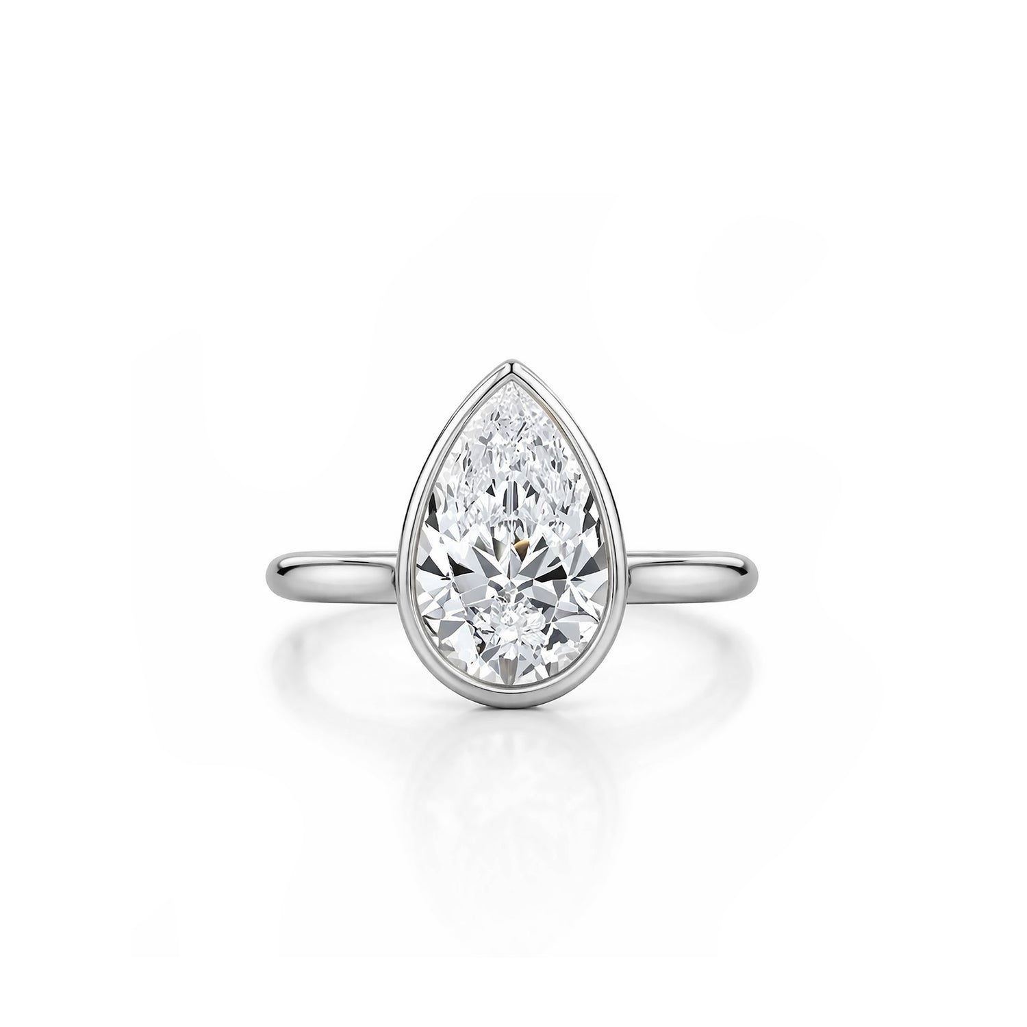Liquid Aura: Elegant Pear Cut Solitaire Ring Lab-Grown Diamond Ring Engagement Ring