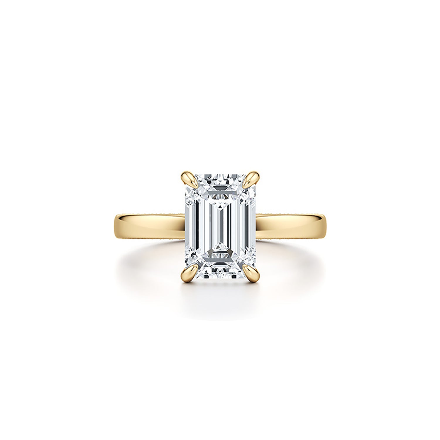Emerald Promise:Elegant Emerald Cut Lab-Grown Diamond Ring