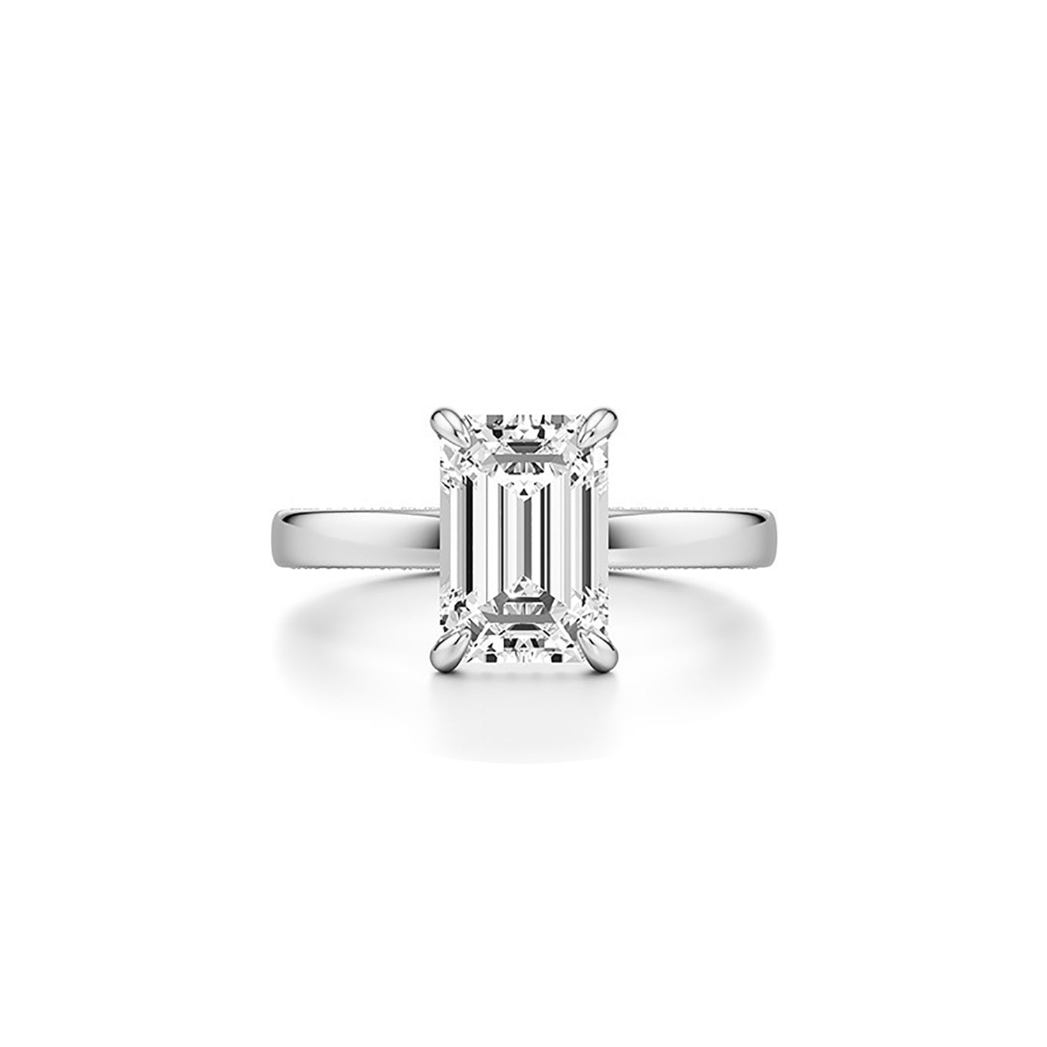 Emerald Promise:Elegant Emerald Cut Lab-Grown Diamond Ring